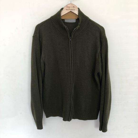 Oscar de la Renta Other - Oscar De La Renta olive zip up sweater size L